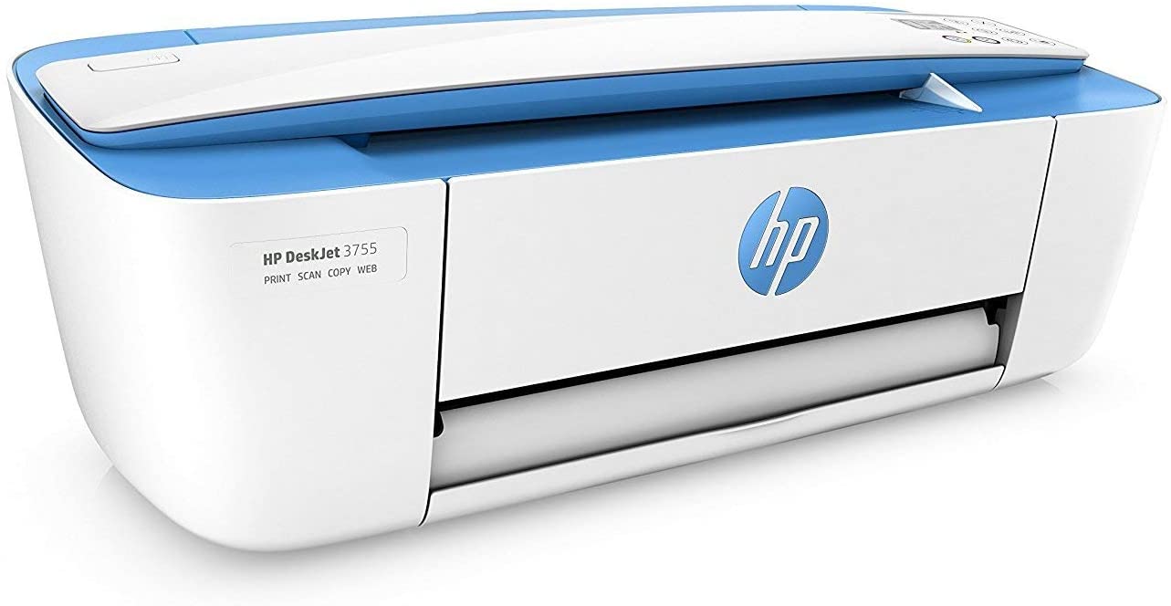 HP DeskJet 3755 Compact All-in-One Wireless Printer, HP Instant Ink, Works with Alexa - Blue Accent (J9V90A) HP DeskJet 3755 Compact All-in-One Wireless Printer, HP Instant Ink, Works with Alexa - Blue Accent (J9V90A)